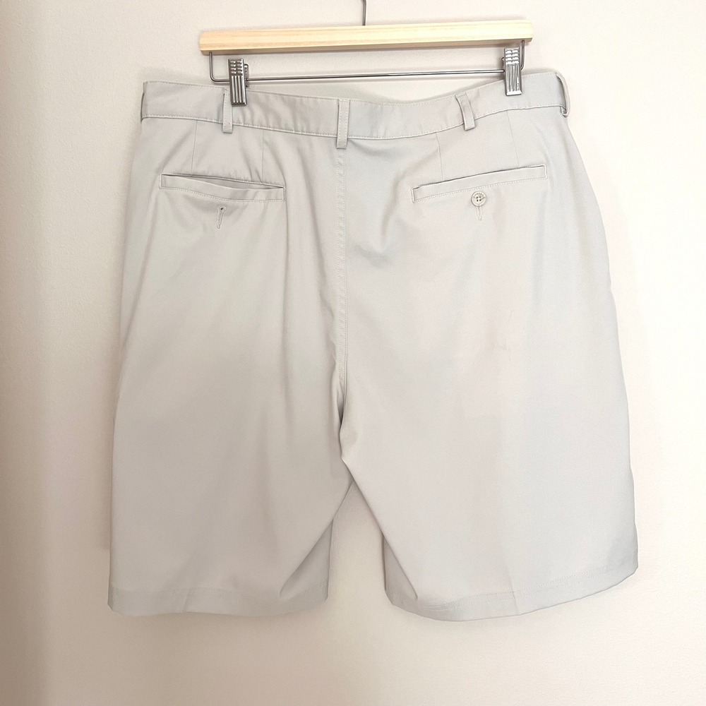 Pebble Beach Performance Mens Golf Shorts Size 38 Light Khaki Stretch Flat Front - Picture 2 of 8